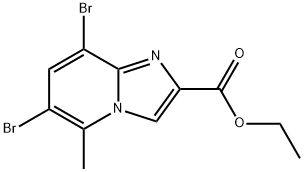 6,8-ジブロモ-5-メチルイミダゾ-[1,2-A]ピリジン-2-カルボン酸エチル 化学構造式