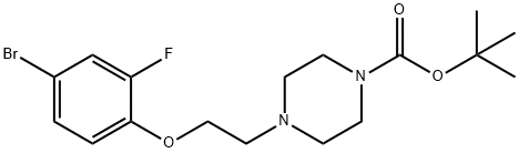 tert-Butyl 4-[2-(4-bromo-2-fluorophenoxy)-ethyl]piperazine-1-carboxylate Struktur