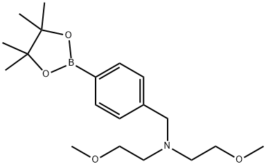 Bis-(2-methoxy-ethyl)-[4-(4,4,5,5-tetramethyl-[1,3,2]dioxaborolan-2-yl)-benzyl]-amine Structure