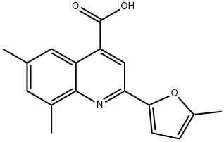 6,8-二甲基-2-(5-甲基-2-呋喃)-喹啉-4-羧酸, 438230-57-0, 结构式