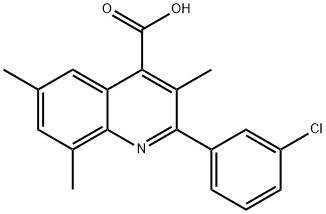 2-(3-クロロフェニル)-3,6,8-トリメチルキノリン-4-カルボン酸 化学構造式