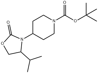 4-(4-イソプロピル-2-オキソ-1,3-オキサゾリジン-3-イル)ピペリジン-1-カルボン酸TERT-ブチル 化学構造式