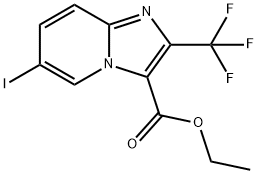 6-ヨード-2-(トリフルオロメチル)イミダゾ-[1,2-A]ピリジン-3-カルボン酸エチル 化学構造式