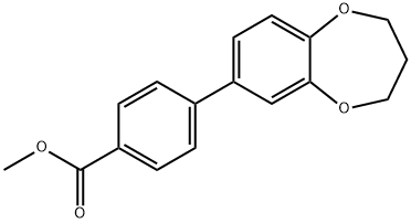 methyl 4-(3,4-dihydro-2H-1,5-benzodioxepin-7-yl)benzenecarboxylate Struktur
