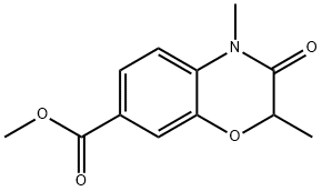 2,4-ジメチル-3-オキソ-3,4-ジヒドロ-2H-1,4-ベンゾキサジン-7-カルボン酸メチル 化学構造式