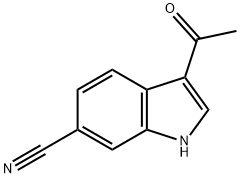 3-乙酰基-1H-吲哚-6-甲腈 结构式