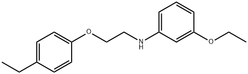 3-エトキシ-N-[2-(4-エチルフェノキシ)エチル]アニリン 化学構造式