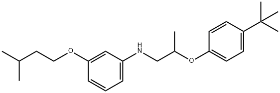 N-{2-[4-(TERT-ブチル)フェノキシ]プロピル}-3-(イソペンチルオキシ)アニリン 化学構造式