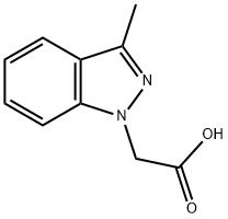 (3-メチル-1H-インダゾール-1-イル)酢酸 化学構造式