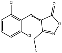(4E)-3-(chloromethyl)-4-(2,6-dichlorobenzylidene)isoxazol-5(4H)-one Struktur