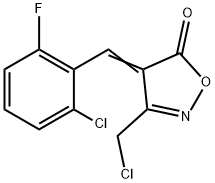 (4E)-4-(2-chloro-6-fluorobenzylidene)-3-(chloromethyl)isoxazol-5(4H)-one Struktur