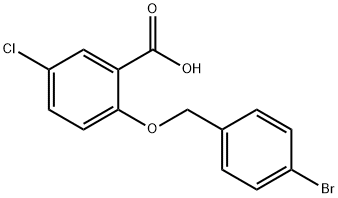 2-[(4-bromobenzyl)oxy]-5-chlorobenzoic acid Struktur