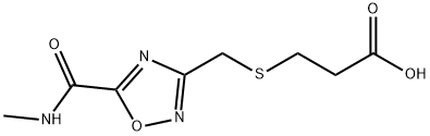 3-[({5-[(methylamino)carbonyl]-1,2,4-oxadiazol-3-yl}methyl)thio]propanoic acid Structure