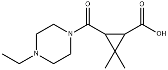 3-[(4-ethylpiperazin-1-yl)carbonyl]-2,2-dimethylcyclopropanecarboxylic acid Structure