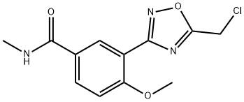 3-[5-(クロロメチル)-1,2,4-オキサジアゾール-3-イル]-4-メトキシ-N-メチルベンズアミド 化学構造式