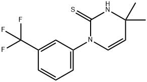 4,4-dimethyl-1-[3-(trifluoromethyl)phenyl]-1,4-dihydropyrimidine-2-thiol Struktur