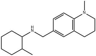 N-(2-メチルシクロヘキシル)-N-[(1-メチル-1,2,3,4-テトラヒドロキノリン-6-イル)メチル]アミン 化学構造式