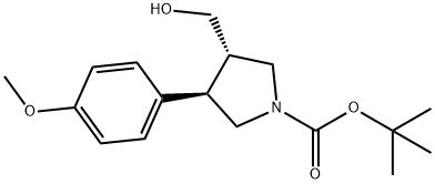tert-butyl (3S,4R)-3-(hydroxymethyl)-4-(4-methoxyphenyl)pyrrolidine-1-carboxylate Structure
