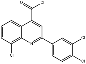 8-chloro-2-(3,4-dichlorophenyl)quinoline-4-carbonyl chloride Struktur