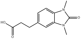 3-(1,3-Dimethyl-2-oxo-2,3-dihydro-1H-benzoimidazol-5-yl)-propionicacid 化学構造式