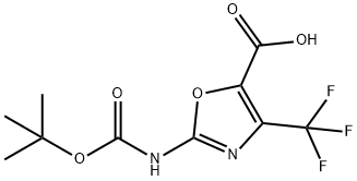 2-[(tert-Butoxycarbonyl)amino]-4-(trifluoromethyl)-1,3-oxazole-5-carboxylic acid Structure