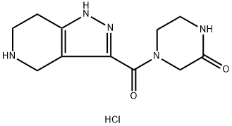 4-(4,5,6,7-Tetrahydro-1H-pyrazolo[4,3-c]pyridin-3-ylcarbonyl)-2-piperazinone hydrochloride Struktur