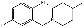 4-Fluoro-2-[(4-methyl-1-piperidinyl)methyl]aniline Structure