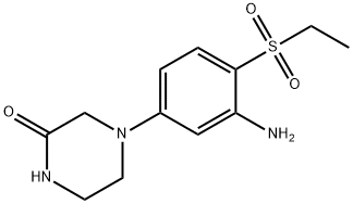 4-[3-Amino-4-(ethylsulfonyl)phenyl]-2-piperazinone 化学構造式