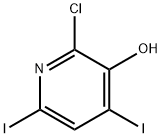 2-クロロ-4,6-ジヨード-3-ピリジノール 化学構造式