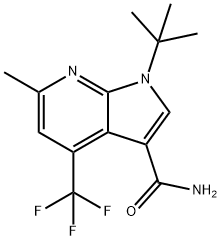 1-(TERT-ブチル)-6-メチル-4-(トリフルオロメチル)-1H-ピロロ[2,3-B]ピリジン-3-カルボキサミド 化学構造式