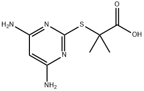 2-(4,6-Diamino-pyrimidin-2-ylsulfanyl)-2-methyl-propionic acid Struktur