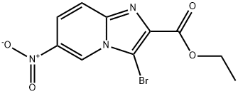 Ethyl 3-bromo-6-nitroimidazo[1,2-a]pyridine-2-carboxylate 化学構造式