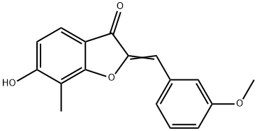 (2Z)-6-羟基-2-(3-甲氧基苯亚甲基)-7-甲基-1-苯并呋喃-3(2H)-酮 结构式