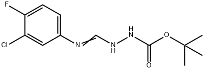 N'-[1-Amino-1-(3-chloro-4-fluorophenyl)methylidene ]hydrazinecarboxylic acid tert-butyl ester 结构式