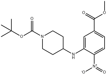 tert-Butyl 4-{[5-(methoxycarbonyl)-2-nitrophenyl] amino}piperidine-1-carboxylate Struktur
