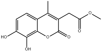 (7,8-ジヒドロキシ-4-メチル-2-オキソ-2H-クロメン-3-イル)酢酸メチル 化学構造式