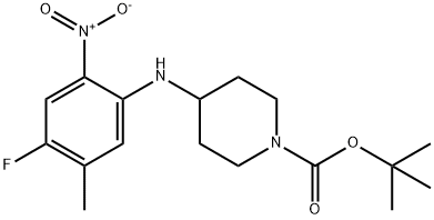 tert-Butyl 4-[(4-fluoro-5-methyl-2-nitrophenyl)-amino]piperidine-1-carboxylate Struktur