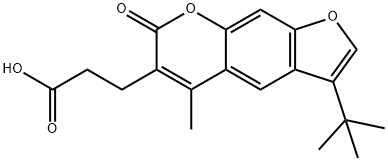 3-(3-tert-Butyl-5-methyl-7-oxo-7H-furo[3,2-g]-chromen-6-yl)propanoic acid Struktur