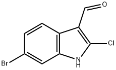 6-溴-2-氯-1H-吲哚-3-甲醛, 1221792-00-2, 结构式