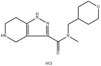 N-Methyl-N-(tetrahydro-2H-pyran-4-ylmethyl)-4,5,6, 7-tetrahydro-1H-pyrazolo[4,3-c]pyridine-3-carboxa Struktur