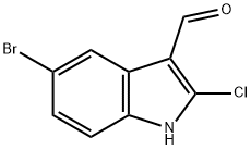 5-ブロモ-2-クロロ-1H-インドール-3-カルブアルデヒド 化学構造式