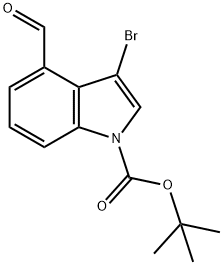 3-ブロモ-4-ホルミル-1H-インドール-1-カルボン酸TERT-ブチル 化学構造式