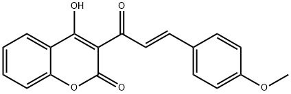 4-羟基-3-[(2E)-3-(4-甲氧苯基)丙-2-烯酰]-2H-苯并吡喃-2-酮, 1022282-99-0, 结构式