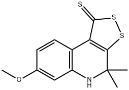 7-甲氧基-4,4-二甲基-4,5-二氢-1H-[1,2]二硫杂环戊二烯并[3,4-C]喹啉-1-硫酮 结构式