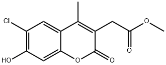 Methyl (6-chloro-7-hydroxy-4-methyl-2-oxo-2H-chromen-3-yl)acetate 化学構造式