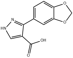 3-(1,3-Benzodioxol-5-yl)-1H-pyrazole-4-carboxylic acid Struktur