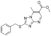 2-(苄基硫代)-7-甲基-[1,2,4]三唑并[1,5-A]嘧啶-6-羧酸甲酯 结构式