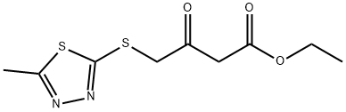 Ethyl 4-[(5-methyl-1,3,4-thiadiazol-2-yl)thio]-3-oxobutanoate Struktur