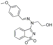 4-Methoxybenzaldehyde (1,1-dioxido-1,2-benzisothiazol-3-yl)(2-hydroxyethyl)hydrazone Struktur