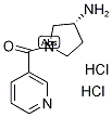 (3R)-3-Amino-1-[(pyridin-3-yl)carbonyl]pyrrolidine dihydrochloride, 3-{[(3R)-3-Aminopyrrolidin-1-yl]carbonyl}pyridine dihydrochloride Struktur